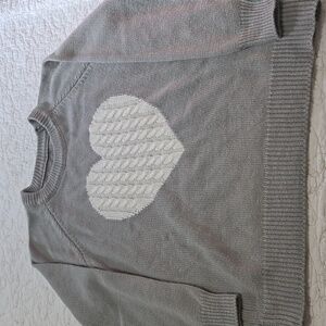 Gray Heart Pattern Sweater